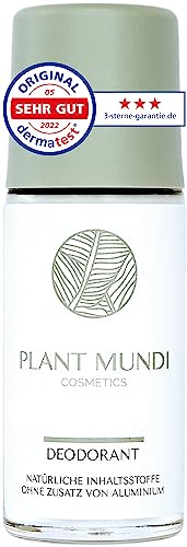 PLANT MUNDI Deo Roll-on, 100% NATÜRLICH (ohne in Naturkosmetik erlaubte nicht natürliche Deo-Wirkstoffe), SENSITIV (ohne Aluminium, ohne Natron), Dermatest SEHR GUT, ergiebig (8-12 Wochen)