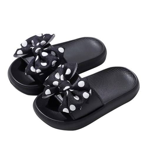 Pantuflas de verano para niñas pequeñas, zapatos de playa con fondo suave, bonitas sandalias planas para niños y niñas, cómodas, Black, 40 EU