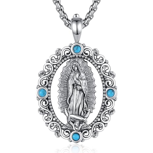 Vito 925 Sterling Silver Our Lady of Guadalupe Necklace