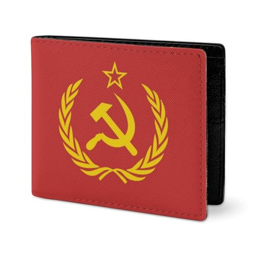 Soviet Union CCCP USSR Emblem Red Small Bifold Wallets for Men Women Credit Card Holder Wallet Purse, style2