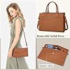 RAINSMORE Sac Cabas Femmes Sac à Main Grande Capacité PU Cuir Sac Ordinateur 15.6 Pouces Imperméable Sac de Cours Lycee Sac Bandoulieres Epaule pour Affaires Travail Marron #5