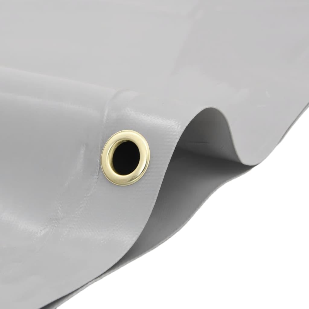 Abdeckplane Grau Canvas mit PVC-Beschichtung Ø 2,8 m 650 g/m² reißfest wasserdicht UV-beständig mit Metallösen vielseitige Schutzplane für Garten Camping Auto Boot Möbel Abdeckung