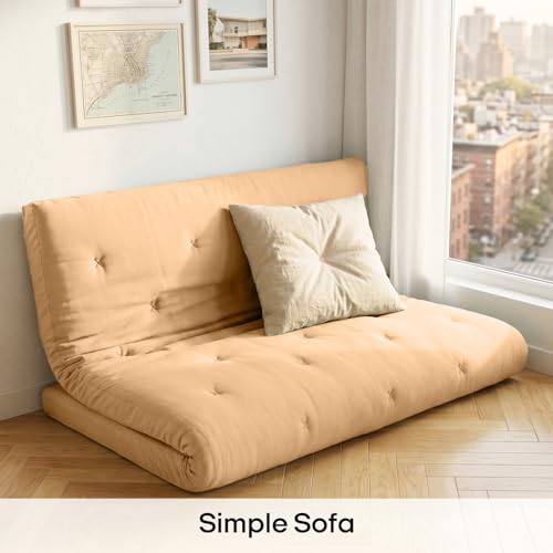 Image of ZonLi Japanese Floor Futon Mattress Twin Size 75 inchx 39 inch, 100% Cotton Cover 4 inch Thicken Tatami Mattress, Foldable Sleeping Pad, Portable Dormitory Tatami Mat, Roll Up Floor Lounger Bed for Adult