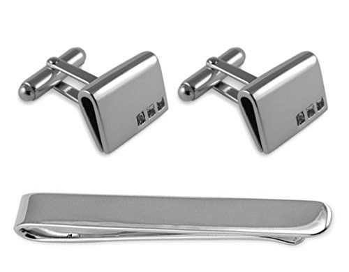 Gemelos curvos plata de ley evitan arrugas con clip corbata anticaída