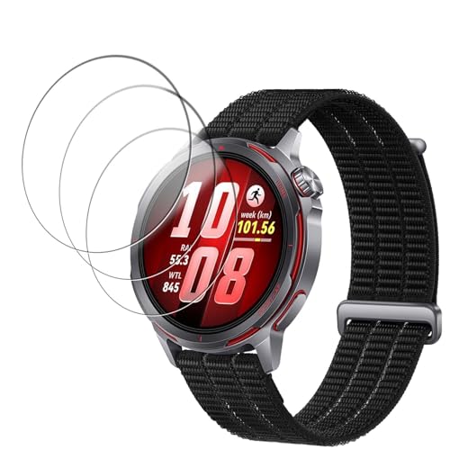 �y3���Z�b�g�zFor HUAWEI WATCH GT Runner 2 �p �t�B���� �ی�t�B���� KONXISA 1.32�C���` �X�}�[�g�E�H�b�` �K���X�t�B���� �����ߗ� 9H�d�x ���h�~ ��U�h�~ 2.5D �����z�� �C�A�[�� �w��h�~