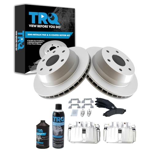 Image of TRQ Rear Brake Pad & Rotor Kit Compatible with 02-06 Cadillac 00-06 Chevrolet GMC