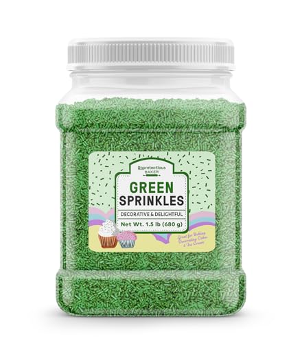 Unpretentious Green Sprinkles, Bright & Colorful, Decorative & Fun Topping