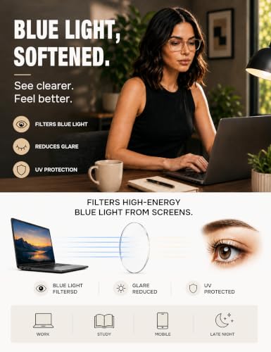 Image of TIJN Sleep Glasses for 99.9% TR90 Blue Green Light Blocking Dual AR Coatings Red Lens for Computer Gaming Reduce Eyestrain