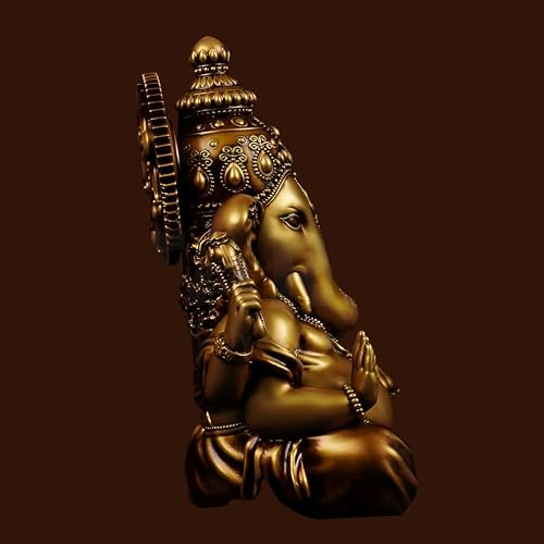 Image of 3.5 Inch Ganesha Idol Vinayaka Car Dashboard Idol Ganesha Murti Ganpati Idol for Home Decor Lord Ganesh Statue Gift for Office Desk Puja Room Figurine Decoration (Copper)