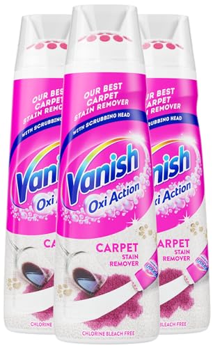 Vanish Oxi Action - Quitamanchas para alfombras, 195 ml, suero dorado para alfombras con cabezal de fregado, acción específica sobre manchas difíciles, fórmula sin cloro y sin blanqueador, seguro de