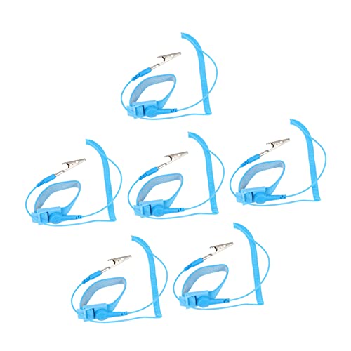 GARVALON Static Proof Wrist Straps 6pcs Anti-Static PVC Straps 1.8m Long Wrist Wrap for ESD Protection Adjustable for Maintenance