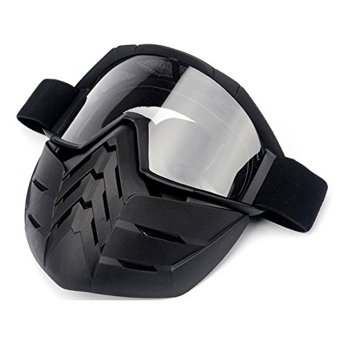 HCMAX Motorcycle Goggles Glasses with Detachable Face Mask Riding