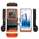 ShellBox wasserdichte Handyhülle Unterwasser Wasserfeste Handy Wasserschutzhülle Handytasche Wasserdicht Schwimmen Baden Compatible für iPhone 16 15 14 13 15 Pro Max Samsung S24 Ultra (Schwarzorange)