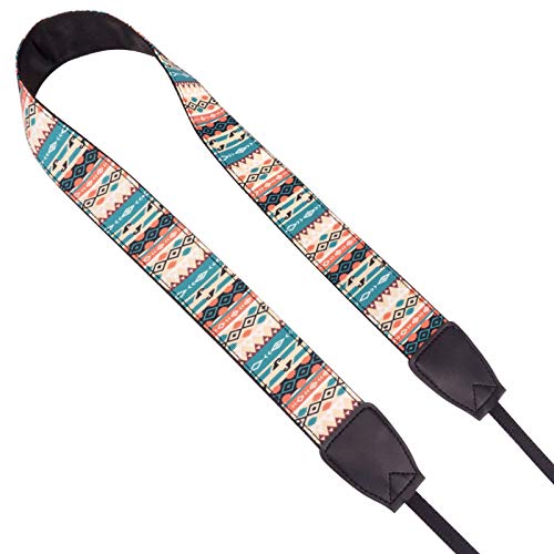 Wolven Pattern Canvas Camera Neck Shoulder Strap Belt Compatible With All Dslr/Slr/Men/Women Etc, Yellow Pattern #TOP2