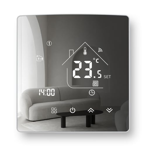 Beok Wifi Thermostat for Gas Boiler Smart Wireless Room Thermostats Wall Digital Thermostat Central Heating Controller Compatible with Alexa, Google Home 3A TGR85WIFI-WPB