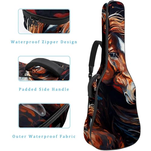 Housse de transport pour guitare avec couche de protection renforcée cheval - 4