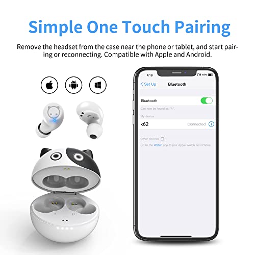 Amaface Wireless Earbuds,Bluetooth 5.0 In Ear Headphones With Microphone Lightweight,Noise Cancellation,3D Surround Stereo Earphones For Girl Gift,Long Life Portable Mini Charging Case #TOP3