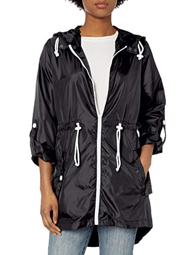 Pink Platinum Women's Lightweight Packable Outdoor Travel Rain Jacket, Black, Large