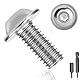 50 Stück Linsenkopfschrauben M4x8 edelstahlschrauben A2 V2A Flachkopfschrauben ISO 7380 Linsenkopfschraube Rostfrei schrauben Gewindeschrauben Vollgewinde mit Flansch, Innensechsrund und Hex Key