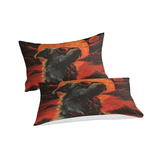 Housse de couette chien cool 3D pour lit king de chambre d'adolescent