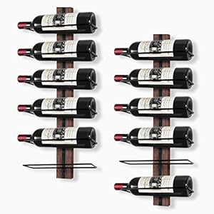 B4Life Wijnrek wandmontage, wandwijnrek voor 12 wijnflessen houten wijnrekken voor muur, wijnhouder wandgemonteerde…