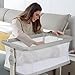 Cowiewie Bassinet Bedside Sleeper, Baby Bassinet 10 Major Functions to Meet All The Needs of Newborn Bedside Bassinets with Wheels (Grey)