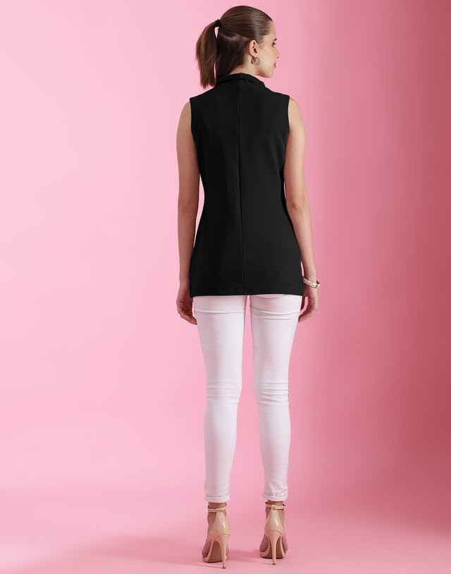 Image of SIRIL Womens Lycra Sleeveless V Neck Regular Fit Top