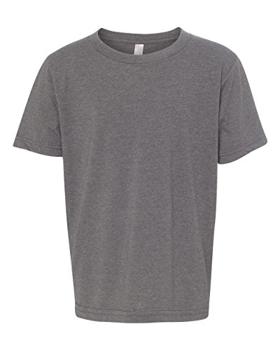 NEXT LEVEL APPAREL Boy's Cotton/Poly CVC Crew - 3312, Dark Heather Grey, Small