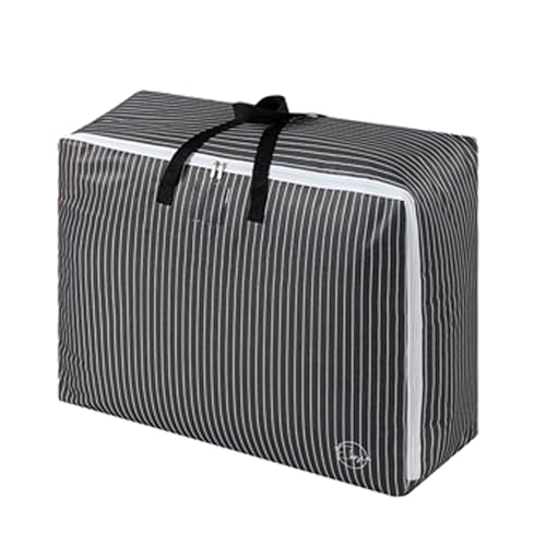 118L Storage Bag for Travel, Move or Store Clothes, Comforters, Blankets, Bedding, Pillows, Stuffed Toys, Jackets, Label Tag, Zippered, Sturdy Handles (Black, X-Large)