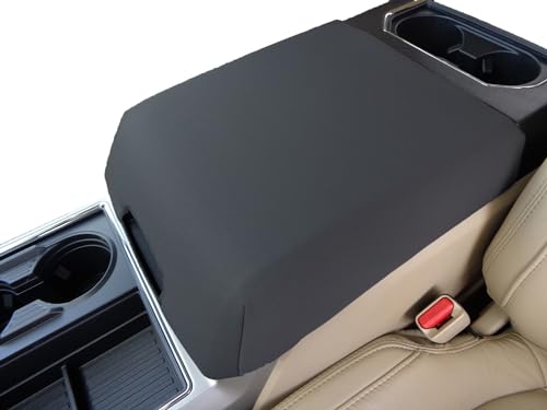 Car Console Covers Plus Made in USA fits Ford F150 F250 2014-2024 Select Bucket Seat Models Neoprene Center Console Cover for Console Image as Shown Black