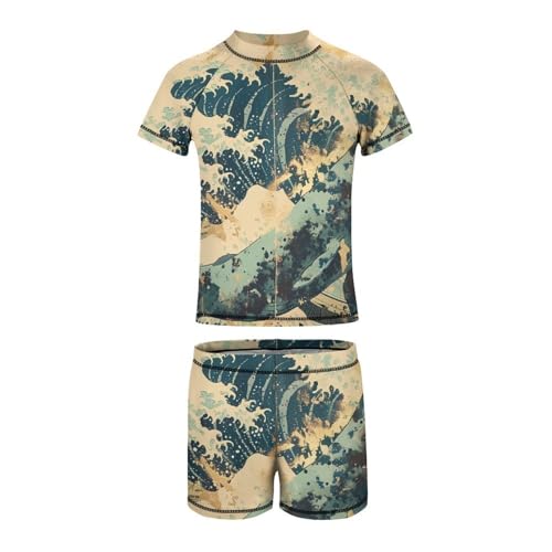 Whale NarwhalChildren's Casual Swimsuit Set - Simple and Versatile9-11Y（140cm）3