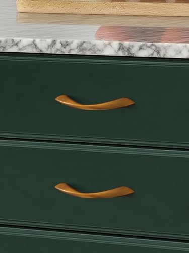 Image of 2 Pack Antique Brass Cabinet Pulls 3 Inch Arch Twisted Handles Drawer Kitchen Cupboard Bathroom Dresser Cabinet Hardware Zinc Alloy