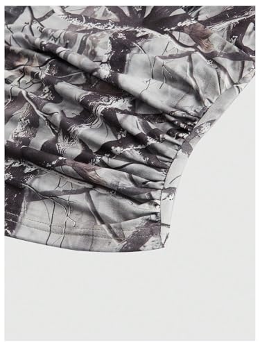 Women's Camo Print Halter Tops Y2k Lace Tie Backless Fitted Crop Tops4