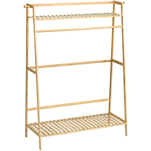 HOMCOM Portant à vêtements en bambou Cover