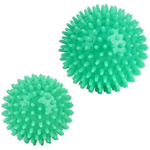 AirCover Massageball Set 2er Igelball Hart. Fitness Noppenball für Fuss Hand Rücken Muskelmassage Cover