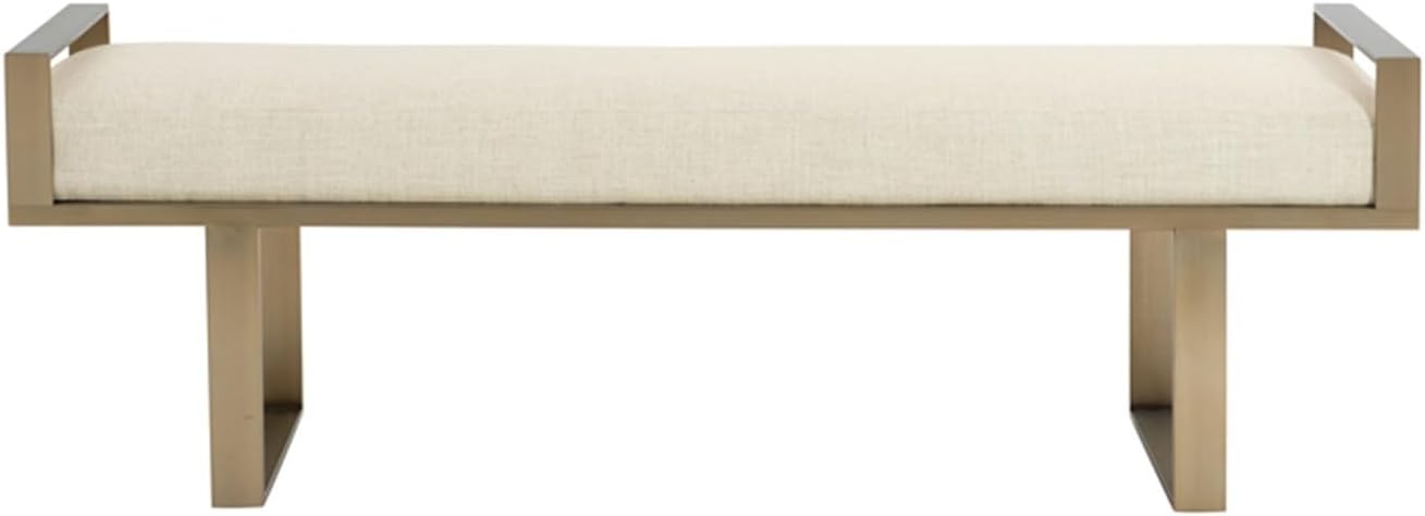 GLigeT End of Bed Bench Faux Fur End of Bed Bench with Golden Metal Legs, Upholstered Entryway Bench for Living Room, Bedroom, Entryway Foot of Bed Bench (Color : White, Size : 120 * 35 * 45cm)