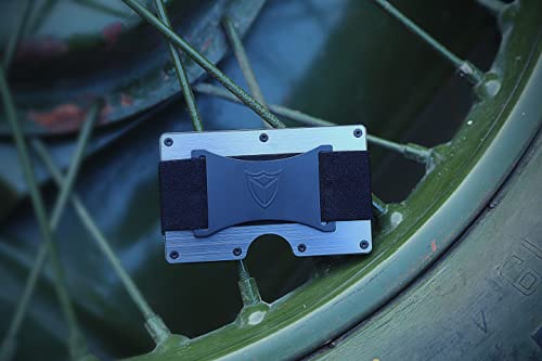 Donword Minimalist Wallet For Men Rfid Blocking Aluminum Wallet Carbon Fiber Card Case Metal Wallet Minimalist Front Pocket Card Holder Cash Strap Mens Wallet (Silver) #TOP7