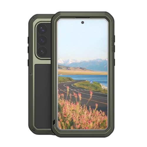 Coque antichoc Samsung S26+ LOVE MEI en métal vert robuste intégrale