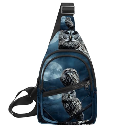 Sac à dos à bandoulière de voyage imprimé chouette pour vos randonnées et sorties urbaines