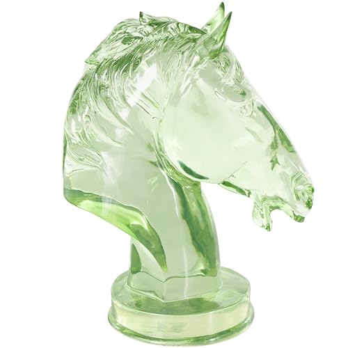 Escultura decorativa de resina caballo verde 6x10x13 pulg