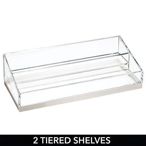 mDesign praktischer Kosmetik Organizer – dekorative Kosmetik Aufbewahrungsbox für Nagellack und Puder – Ablage mit 2… – Bild 4