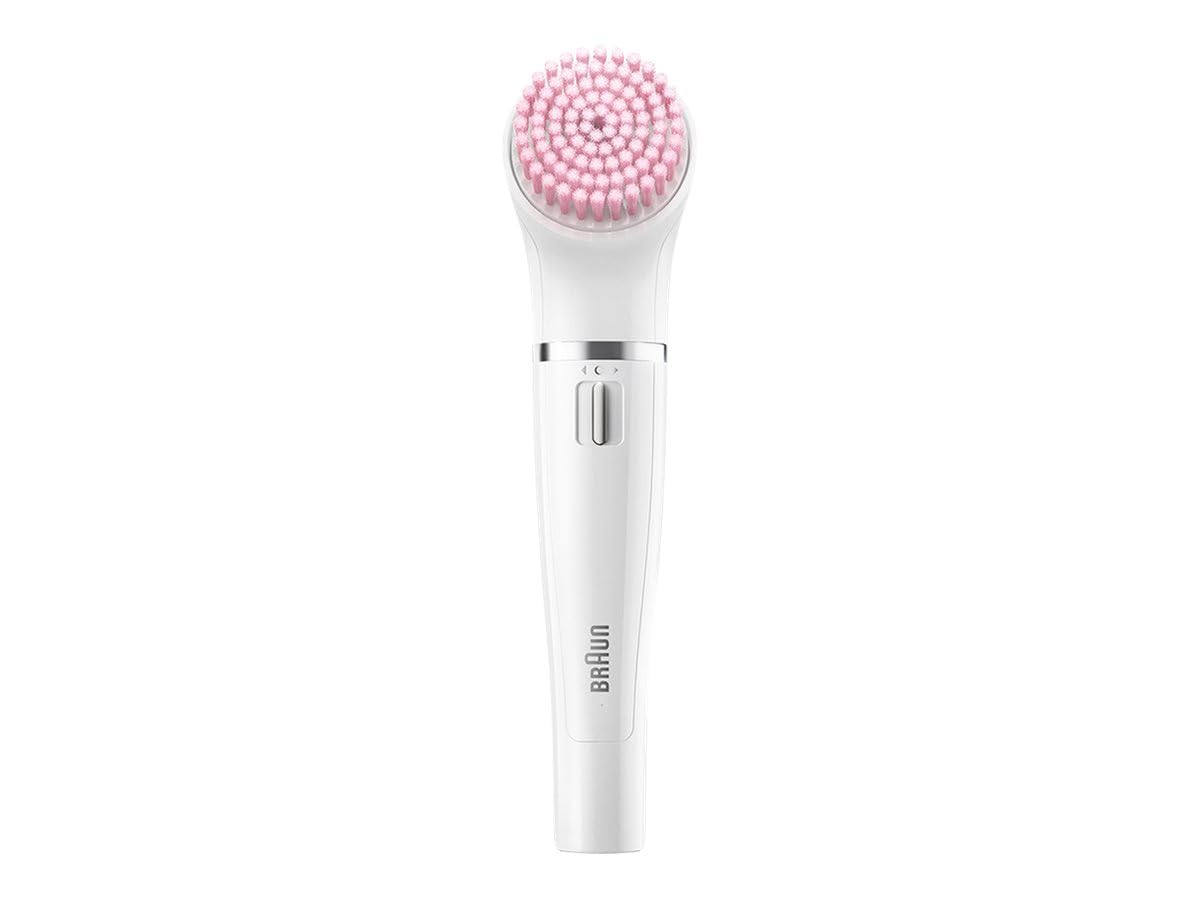 Braun Silk-épil Beauty-Set 9 Deluxe 7-in-1 Epilierer Damen / Haarentferner, Facespa Gesichtshaarentferner, Rasierer, Peeling, Reinigungskit für Gesicht und Körper, 9-985, weiß/rosa