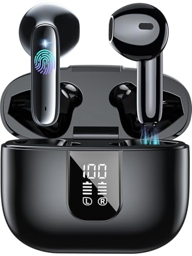 Wireless Earbuds Bluetooth 5.4, in Ear buds 6 Mic ENC Noise Cancelling for Clearer Call, Earphones Deep Bass Stereo, LED Power Display 35H Playtime IP7 Waterproof Mini Sport Headphones for Android iOS