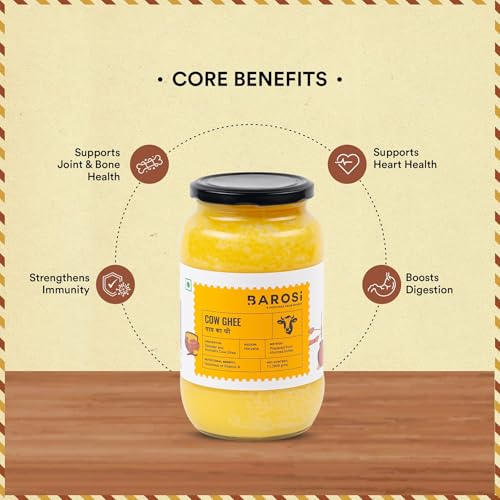 Image of Barosi Premium Cow Ghee 3 Litre Family Saver Pack | Danedar Desi Ghee | Churned from Curd with Bilona Method | Pure & Aromatic | Farm Made in Small Batches