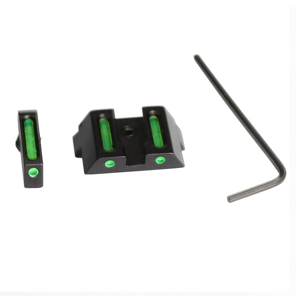 Metal Front and Rear Red and Green Fiber Optic Pistol Sights for G17/17L/19/22/23/24/26/27/33/34/35