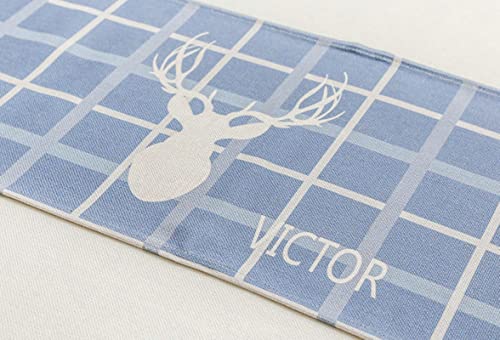 Chemin de table en polyester de qualité supérieure au motif de cerf de Noël ciselé