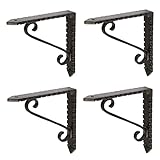 Apportez le charme et le caractère intemporel sur vos murs et vos espaces de rangement avec notre support de tablette de fer à balayage à défilement encloché.