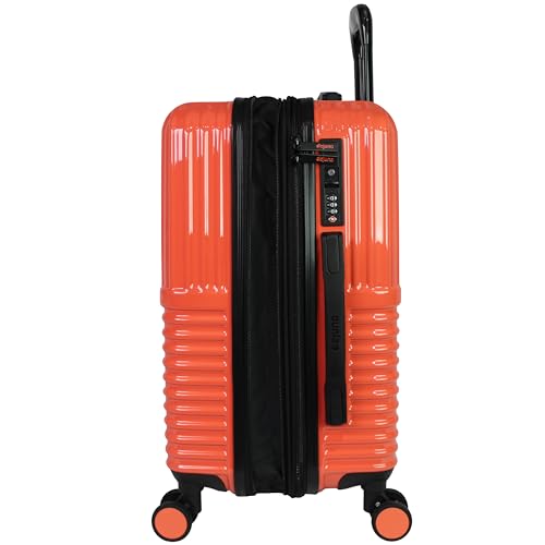 World Traveler Dejuno Tonal Lightweight Polycarbonate Hardside Expandable Spinner Luggage Suitcase with TSA Lock, Coral, 2-Piece Set(20in,24in)