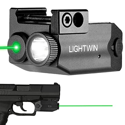 LIGHTWIN Green Laser Light Combo 350 Lumens Tactical Flashlight with USB Rechargeable for Pistols Handguns, Laser Sights Pistol Light, Fit Picatinny Rail LIGHTWIN Green Laser Light Combo 350 Lumens Tactical Flashlight with USB Rechargeable for Pistols Handguns, Laser Sights Pistol Light, Fit Picatinny Rail
