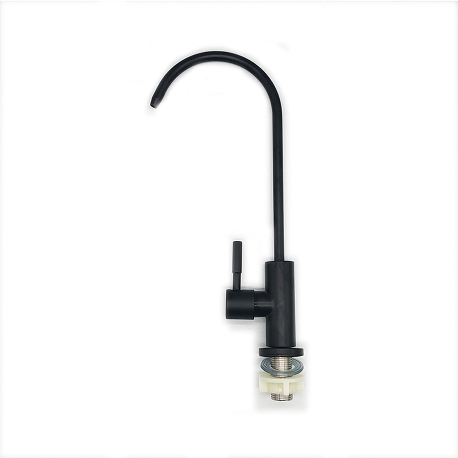Robinet cuisine froid simple en acier inoxydable noir avec tuyauterie de filtre